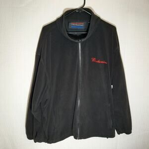 Budweiser Bud Light 3XL Fleece Jacket Mens Black Full Zip Promo Beer Logo China